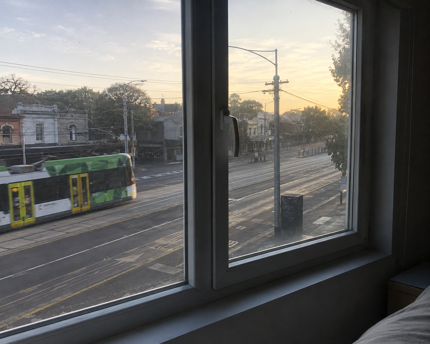 Quiet street scene at dawndusk