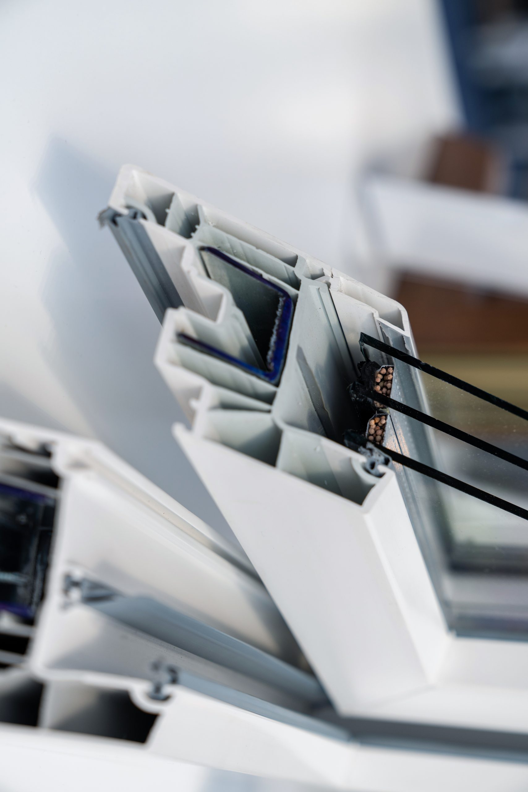 Close-up of UPVC window frame