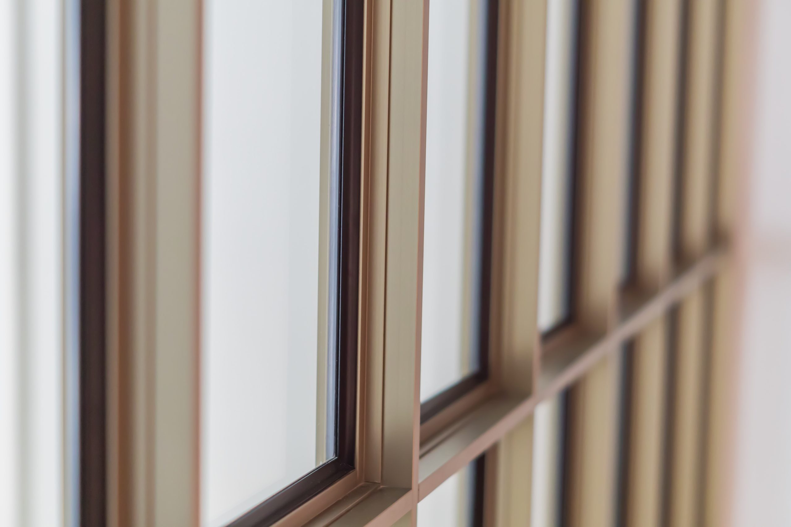 Close-up of UPVC window frames
