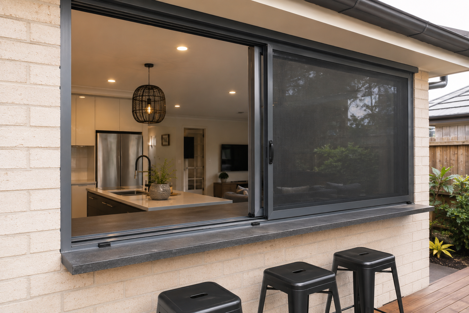 Cutting a kitchen servery window into your wall: what to check first