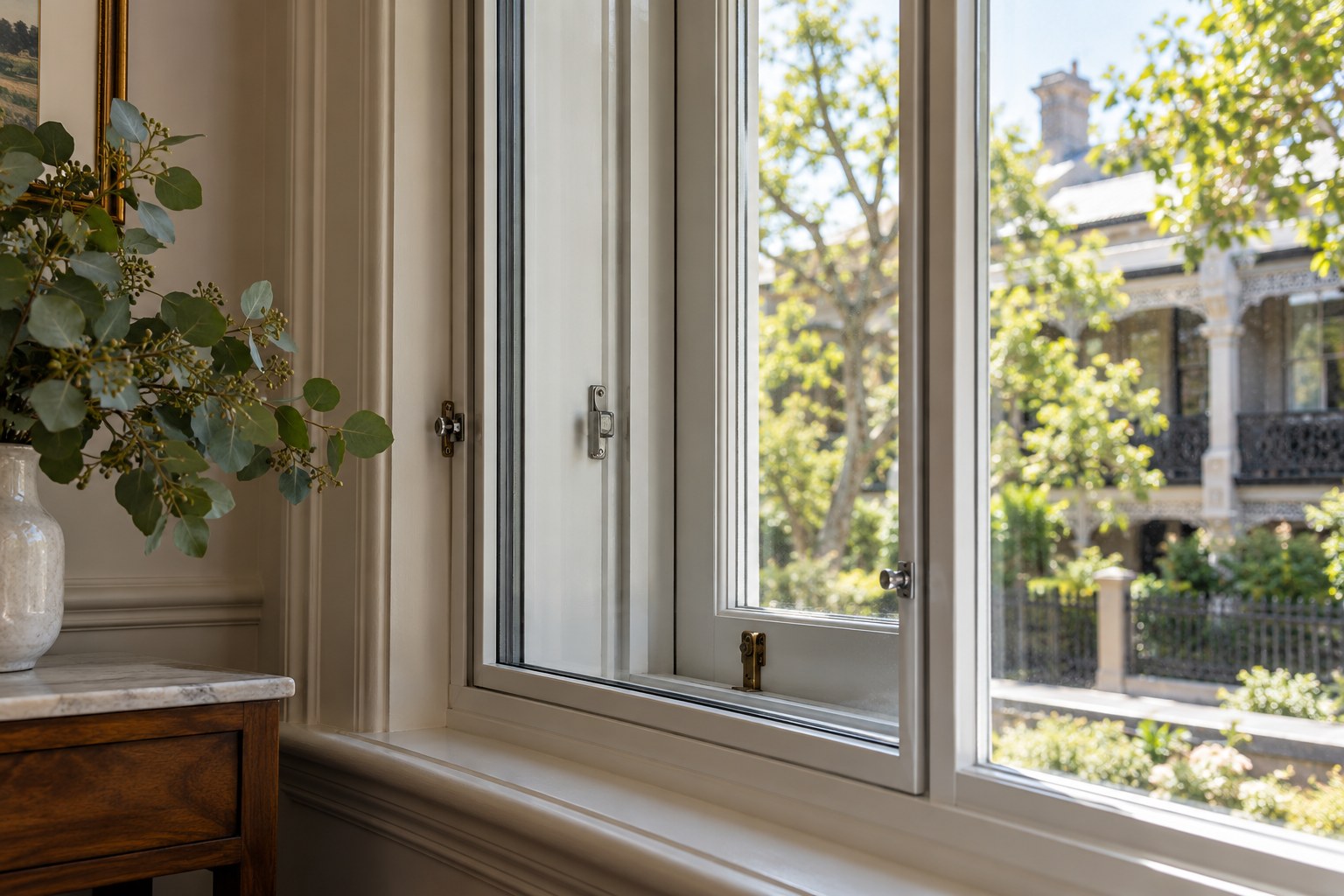 Existing window with a second inner glazed panel in a home